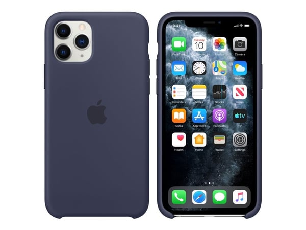 Apple - Baksidedeksel for mobiltelefon - silikon - midnattsblå - for iPhone 11 Pro
