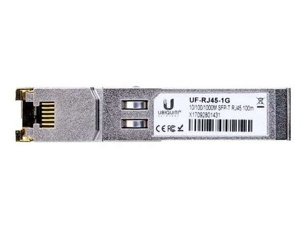 Ubiquiti U Fiber UF-RJ45-1G - SFP (mini-GBIC) transceivermodul - 1GbE - 10Base-T, 100Base-TX, 1000Base-T - RJ-45 - opp til 100 m