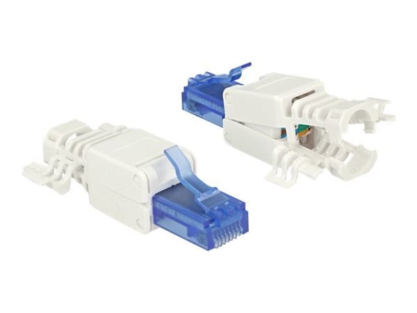 DeLOCK 86417, RJ-45, Sininen, Valkoinen, Cat6a, U/UTP (UTP), 18 mm, 52,8 mm