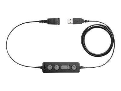 Jabra LINK 260 - Hodesettadapter - USB hann til Quick Disconnect - for BIZ 2300 Duo, 2300 MS QD Mono, 2300 QD Mono, 2400 Duo, 2400 Mono Headband