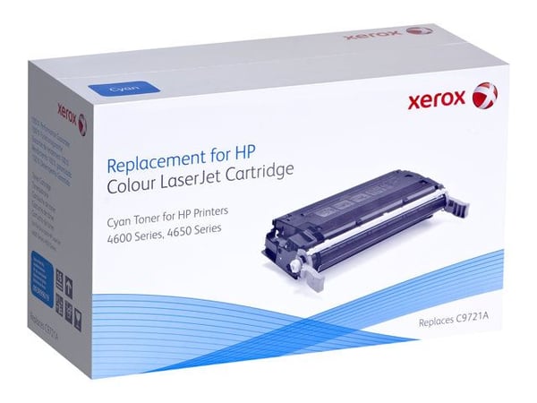 Xerox - Cyan - kompatibel - tonerpatron (alternativ for: HP C9721A) - for HP Color LaserJet 4600, 4600dn, 4600dtn, 4600hdn, 4600n Xerox - Cyan - kompatibel - tonerpatron (alternativ for: HP C9721A) - for HP Color LaserJet 4600, 4600dn, 4600dtn, 4600hdn, 4600n