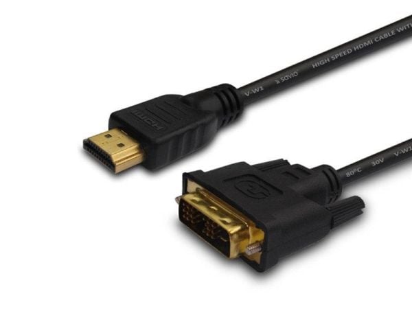 Savio CL-139, 1,8 m, DVI-A, HDMI-tyyppi A (vakio), Uros, Uros, Suora