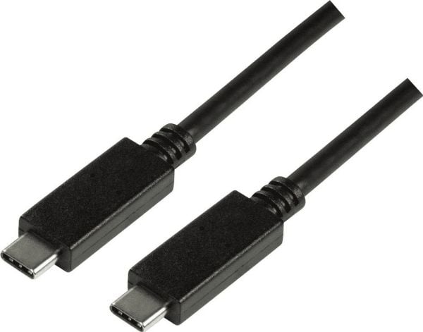 LogiLink CU0129, 1 m, USB C, USB C, USB 3.2 Gen 2 (3.1 Gen 2), 10 Gbit/s, Sort