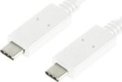 LogiLink - USB-kaapeli - USB-C (uros) - USB-C (uros) - USB 3.1 Gen 2 - 3 A - 1 m - valkoinen