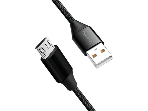 LogiLink CU0143, 0,3 m, USB A, Micro-USB B, USB 2.0, 0,48 Gbit/s, musta