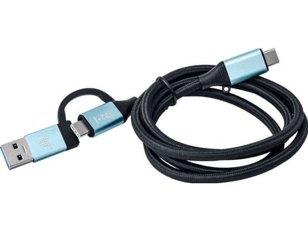 i-Tec - USB-kabel - USB, USB-C (hann) til USB-C (hann) - USB 3.1 Gen 2 - 1 m - 4K-støtte, Power Delivery-støtte