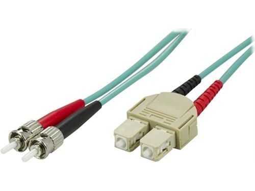 DELTACO - Nettverkskabel - SC flermodus (hann) til ST flermodus (hann) - 5 m - 5 m - fiberoptisk - 50 / 125 mikroner - OM3 - turkis