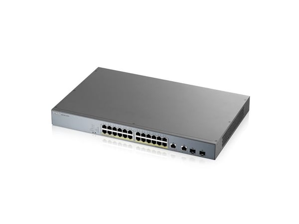Zyxel GS1350-26HP - Switch - smart - 24 x 10/100/1000 (PoE+) + 2 x kombo Gigabit SFP (opplink) - stasjonær, rackmonterbar - PoE+ (375 W)