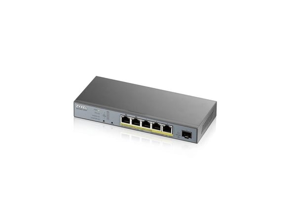 Zyxel GS1350-6HP - Switch - smart - 5 x 10/100/1000 (PoE+) + 1 x Gigabit SFP (opplink) - stasjonær - PoE+ (60 W)