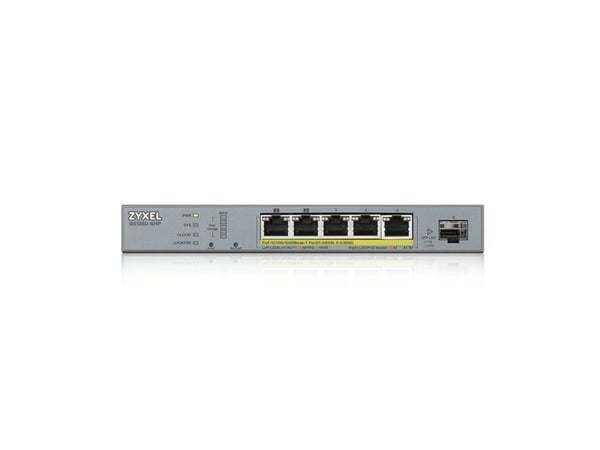 Zyxel GS1350-6HP - Switch - smart - 5 x 10/100/1000 (PoE+) + 1 x Gigabit SFP (opplink) - stasjonær - PoE+ (60 W)