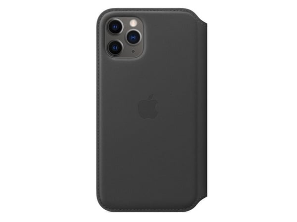 Apple Folio - Lommebok for mobiltelefon - lær - svart - for iPhone 11 Pro