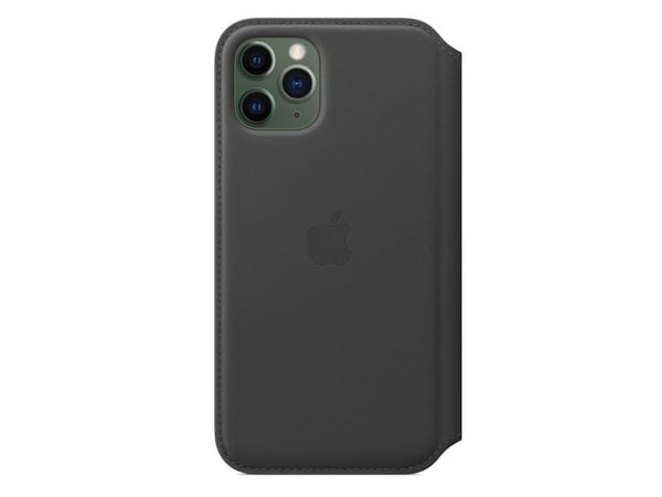 Apple Folio - Lommebok for mobiltelefon - lær - svart - for iPhone 11 Pro