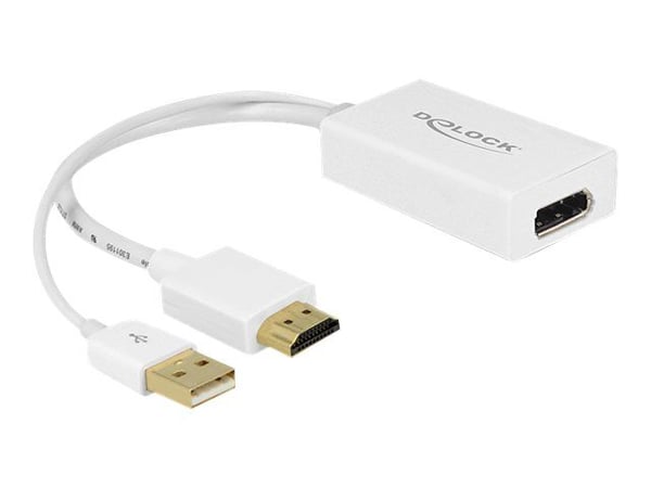Delock - Videotransformator - HDMI, DisplayPort - DisplayPort - hvid - detailsalg