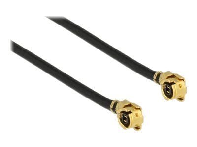 Delock - Antennekabel - MHF/U.FL plugg vinklet til MHF/U.FL plugg vinklet - 10 cm - koaksial - svart