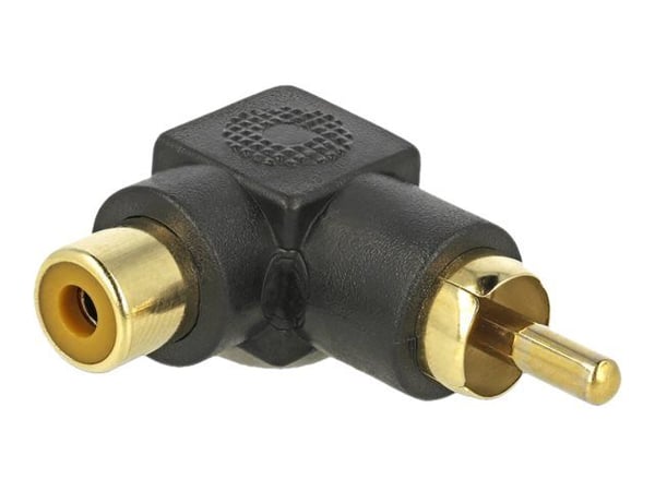 Delock - Audioadapter - RCA hann til RCA hunn - svart - vinklet