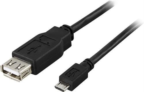 DELTACO - USB-sovitin - USB (hun) til Micro-USB Type B (han) - 20 cm - lajitelma - lajittelu