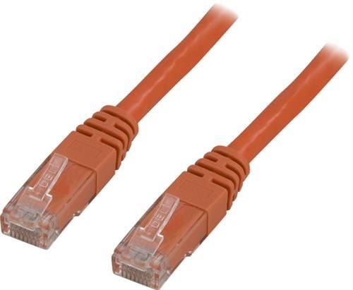 DELTACO TP-607-OR - Koblingskabel - RJ-45 (hann) til RJ-45 (hann) - 75 cm - UTP - CAT 6 - formstøpt - oransje