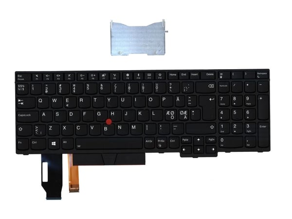 Lite-On - Erstatningstastatur for bærbar PC - med Trackpoint - bakbelysning - QWERTY - Nordisk - FRU - for ThinkPad E580; E585; E590; E595; L580; P...