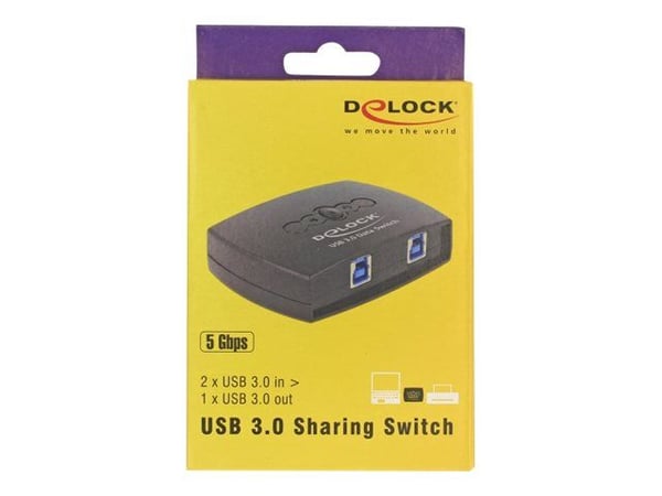 Delock USB 3.0 Sharing Switch 2 - 1 - USB-periferdelesvitsj - 2 x SuperSpeed USB 3.0 - stasjonær