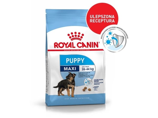 Royal Canin Maxi Puppy, Pentu, siipikarja, riisi, 4 kg, Maxi (26 - 44 kg), A-vitamiini, B1-vitamiini, B12-vitamiini, B2-vitamiini, B3-vitamiini, B5...