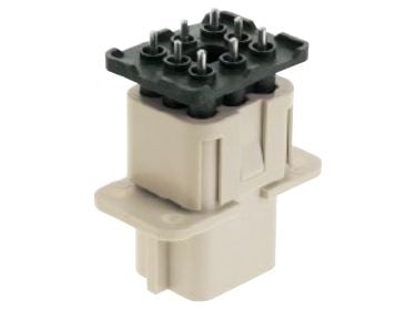 Harting 09 12 008 3101, hann Q 8/0 BU-C, grå, polykarbonat, 500 V, 16 A, IEC 61984 EN 60664-1 DNV GL CSA-C22.2 No. 182.3 PVVA8.E318390 UL 1977 ECBT...