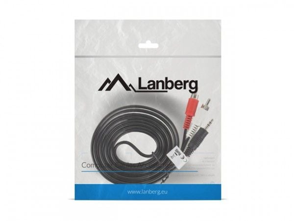 Lanberg - Ljudkabel - mini-phone stereo 3.5 mm hane till RCA hane - 2 m - svart