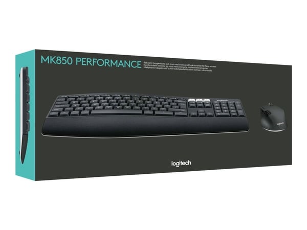 Logitech MK850 Performance - Tastatur- og mussett - trådløs - Bluetooth, 2.4 GHz - AZERTY - Fransk