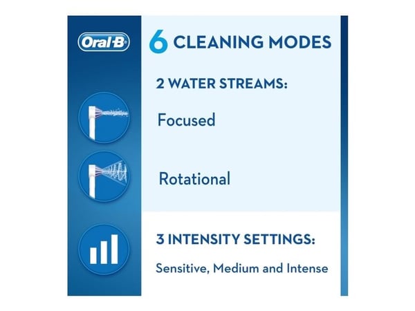 Oral-B Aquacare 6, Batteri, 2 huvuden