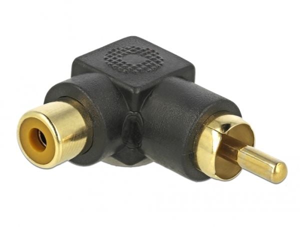 Delock - Audioadapter - RCA hann til RCA hunn - svart - vinklet