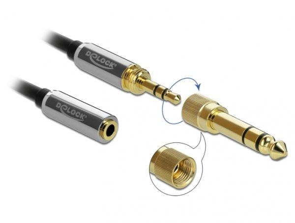 DeLOCK 85831, 3.5mm, Uros, 3.5mm, Naaras, 1 m, Musta