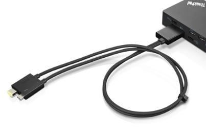 Lenovo Split Kabel - Thunderbolt kabel (han) (han) - Thunderbolt 3 - 67 cm - sort - CRU