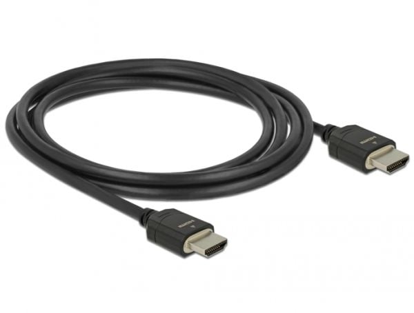Delock - Ultra High Speed - HDMI-kabel - HDMI hann til HDMI hann - 2 m - trippel beskyttelse - svart - støtte for Dolby DTS-HD Master Audio, støtte...