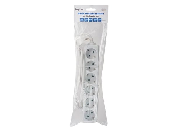LogiLink LPS238, 1,5 m, Sisätila, IP20, Valkoinen, 6 AC-pistorasia(a), 250 V