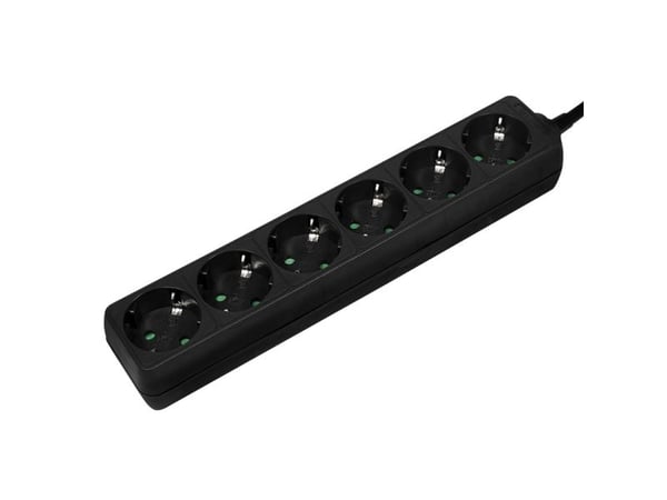 LogiLink LPS238B, 1,5 m, Sisätila, IP20, Musta, 6 AC-pistorasia(a), 250 V