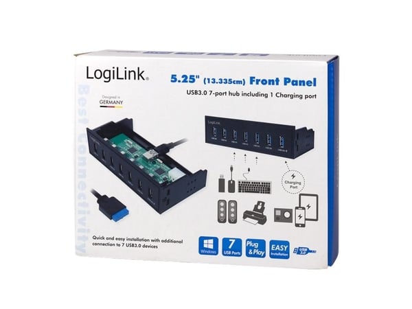 LogiLink UA0342, Sort, 5.25", 5000 Mbit/s, 148 mm, 78 mm, 42 mm