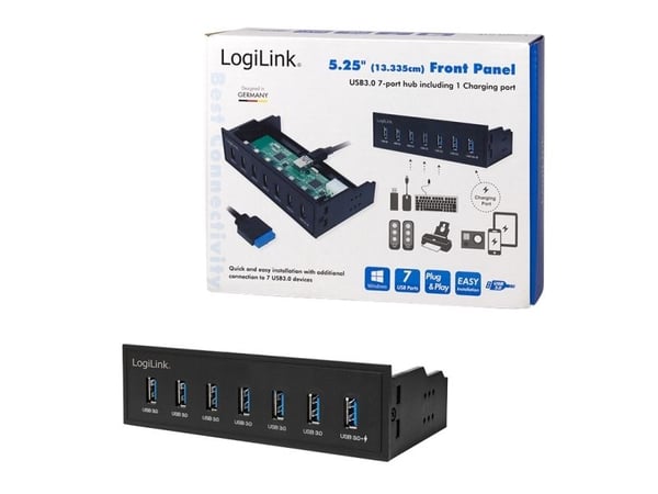 LogiLink UA0342, Sort, 5.25", 5000 Mbit/s, 148 mm, 78 mm, 42 mm