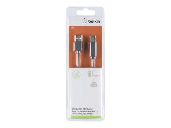 Belkin Premium Printer Cable - USB-kaapeli - USB Type B (han) til USB (han) - USB 2.0 - 4,8 m - formet