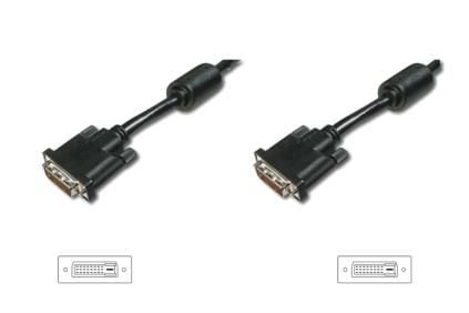 ASSMANN - DVI-kaapeli - dobbeltlink - DVI-D (han) til DVI-D (han) - 3 m - tommelskruer - sort