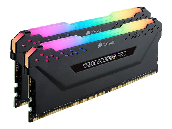 CORSAIR Vengeance RGB PRO - DDR4 - sett - 16 GB: 2 x 8 GB - DIMM 288-pin - 3200 MHz / PC4-25600 - CL16 - 1.35 V - ikke-bufret - ikke-ECC - svart