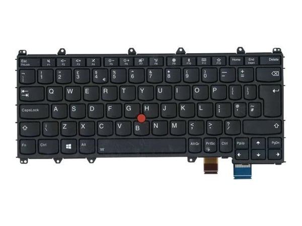Chicony - Erstatningstastatur for bærbar PC - med Trackpoint - bakbelysning - QWERTY - Storbritannia - FRU - for ThinkPad X380 Yoga 20LH, 20LJ