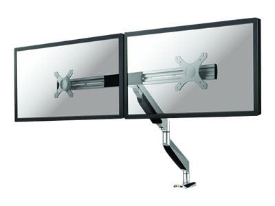 Neomounts NM-D750DX - Monteringssett - full bevegelse - for 2 LCD-skjermer - sølv - skjermstørrelse: 10"-27" - klemmemonterbar, malje, skrivebordsm...