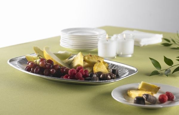 Cateringfad, Plus Pack, Rektangulær 430 x 287 x 26 mm, aluminium, aluminium Medium, pakke a 10 stk S