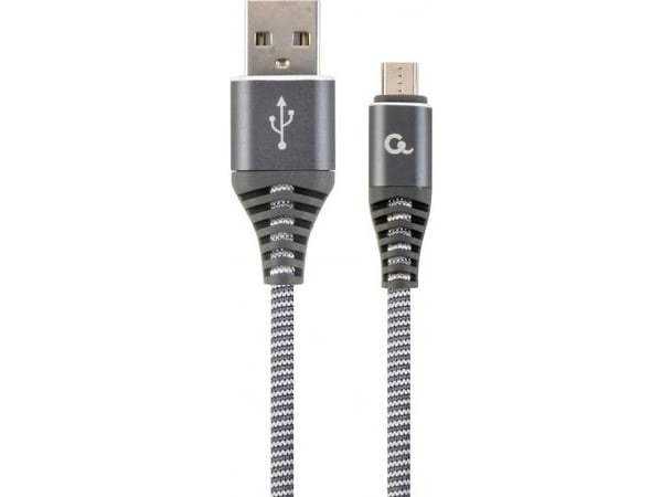 Cablexpert Premium - USB-kabel - Micro-USB Type B (hann) til USB (hann) - USB 2.0 - 2.1 A - 2 m - hvit, romgrå