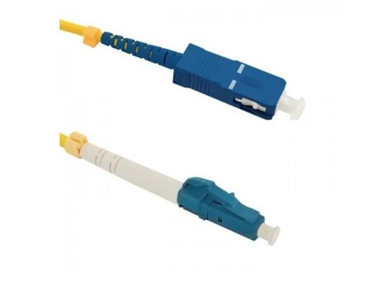Qoltec - Koblingskabel - LC/UPC-enkeltmodus (hann) til SC/UPC-enkeltmodus (hann) - 1 m - fiberoptisk - simpleks - 9 / 125 micron - G.652D - halogenfri