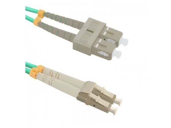 Qoltec - Koblingskabel - LC/UPC-multimodus (hann) til SC/UPC-multimodus (hann) - 1 m - fiberoptisk - dupleks - 50 / 125 mikroner - OM4 - halogenfri...