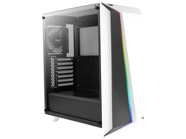 AeroCool Cylon Pro - Tempered Glass Edition - tower - ATX - sidepanel med vindu (herdet glass) - ingen strømforsyning (ATX) - hvit - USB/lyd