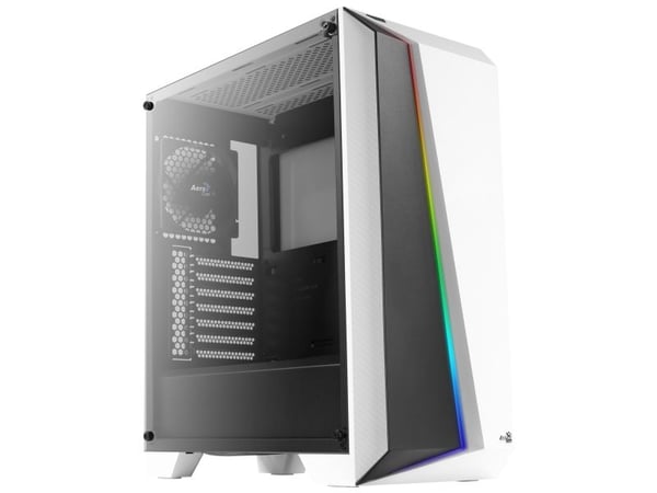 AeroCool Cylon Pro - Tempered Glass Edition - tower - ATX - sidepanel med vindu (herdet glass) - ingen strømforsyning (ATX) - hvit - USB/lyd