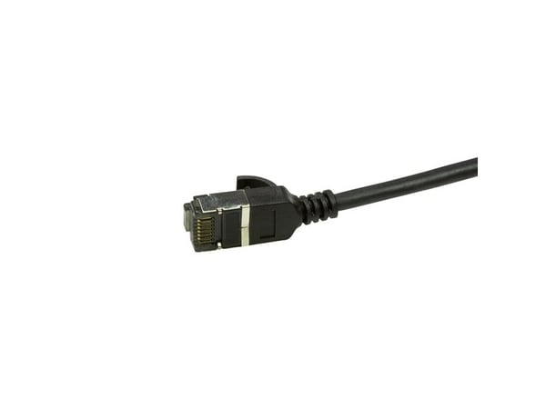 LogiLink SlimLine - Patch-kabel - RJ-45 (hane) till RJ-45 (hane) - 5 m - SSTP, PiMF - CAT 6a - startad, halogenfri, formpressad, hakfri - svart, RA...