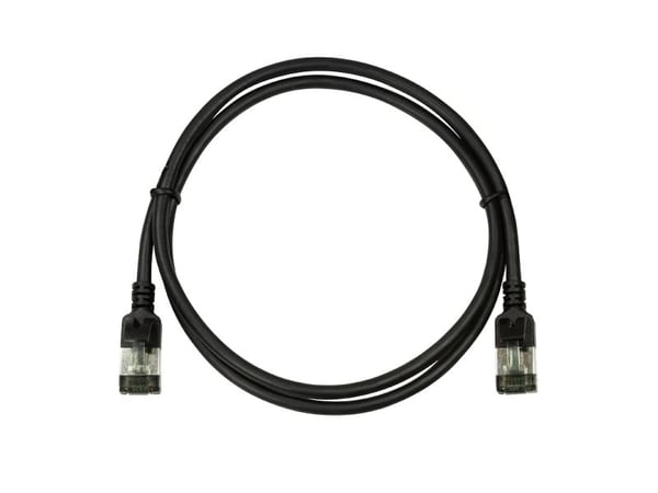 LogiLink SlimLine - Patch-kabel - RJ-45 (hane) till RJ-45 (hane) - 5 m - SSTP, PiMF - CAT 6a - startad, halogenfri, formpressad, hakfri - svart, RA...