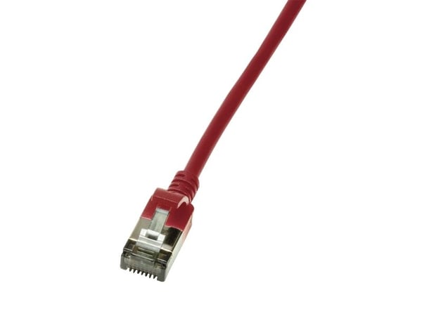 LogiLink SlimLine - Patch-kabel - RJ-45 (hane) till RJ-45 (hane) - 5 m - SSTP, PiMF - CAT 6a - startad, halogenfri, formpressad, hakfri - röd, RAL ...